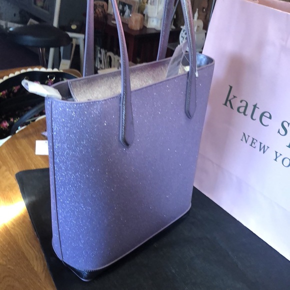 🎊🎉HOST PICK🎉🎊 NWT Stunning Glittery Kate Spade ♠️ Lilac Frost Purse 👛 - Picture 17 of 17